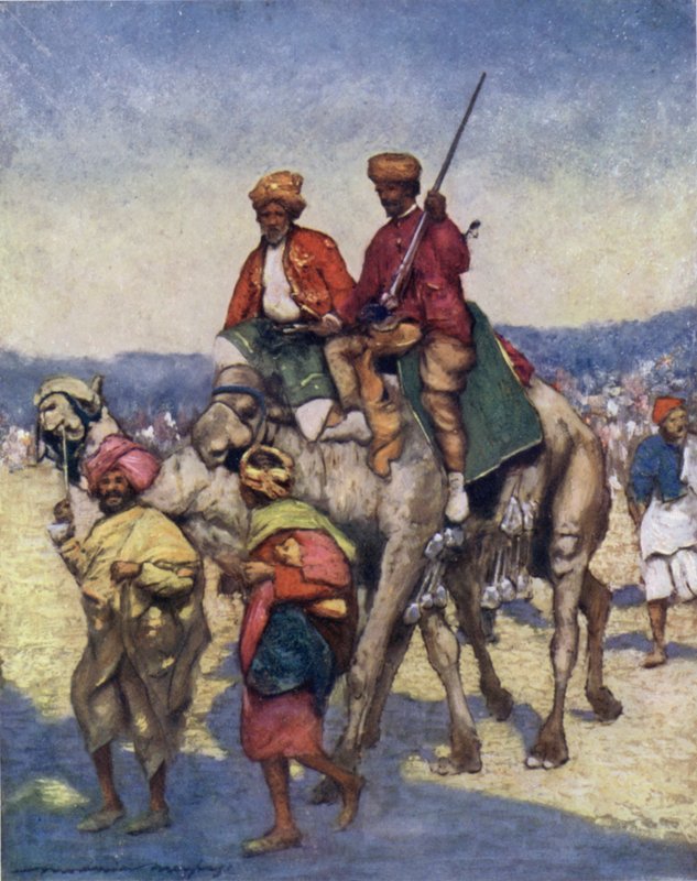 Velbloudi z Mysore od Mortimer Ludington Menpes