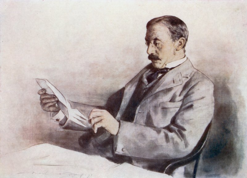 Sir Alfred Milner u svého stolu od Mortimer Ludington Menpes