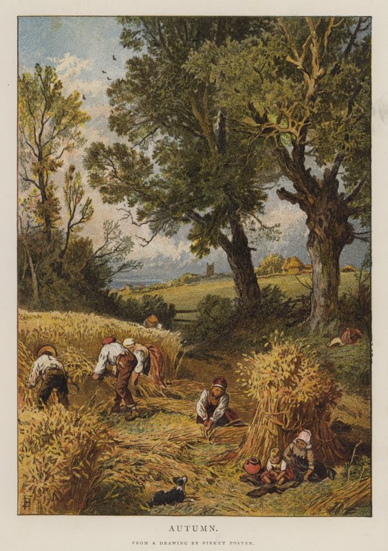 Podzim (barevné lito) od Myles Birket (after) Foster