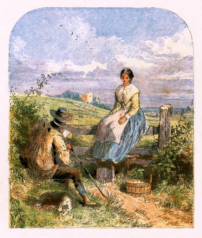Ilustrace k filmu „Opuštěná vesnice“ od Myles Birket Foster