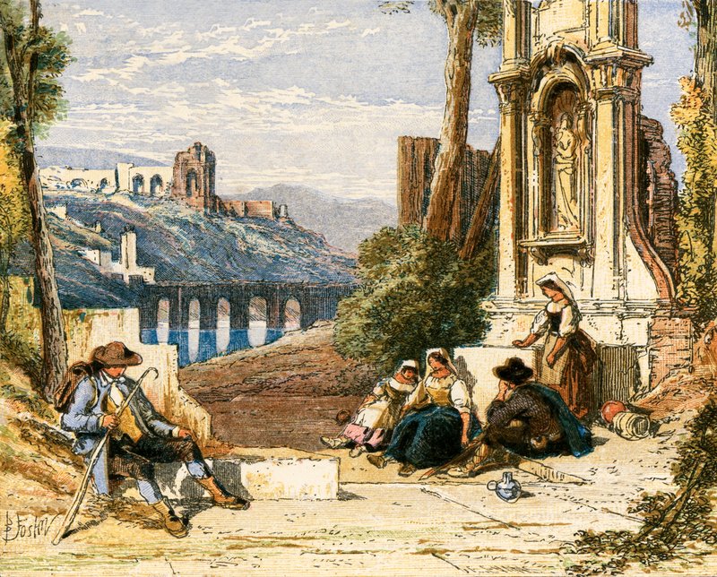Ilustrace k filmu The Traveller od Myles Birket Foster