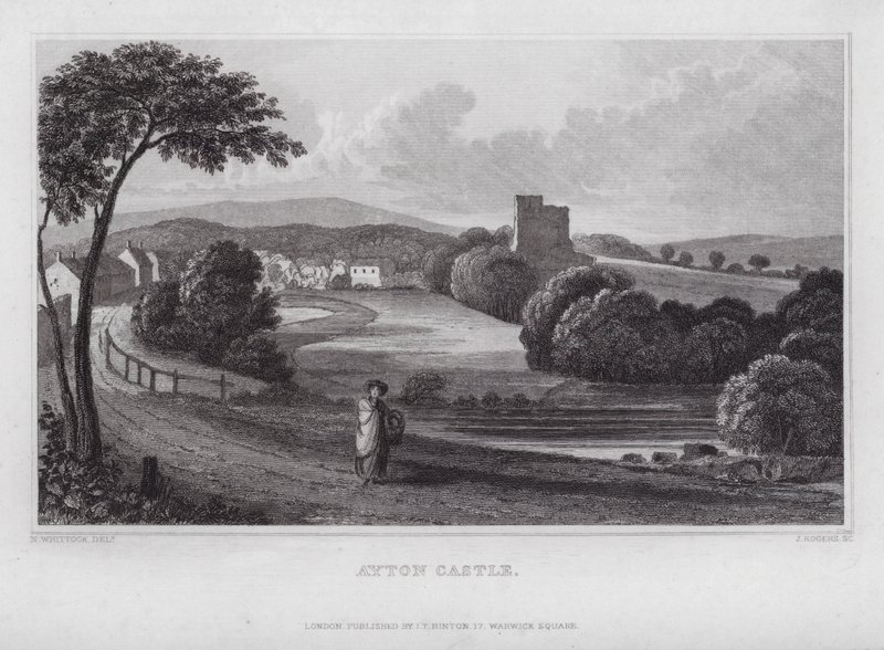 Ayton Castle (rytina) od Nathaniel (after) Whittock