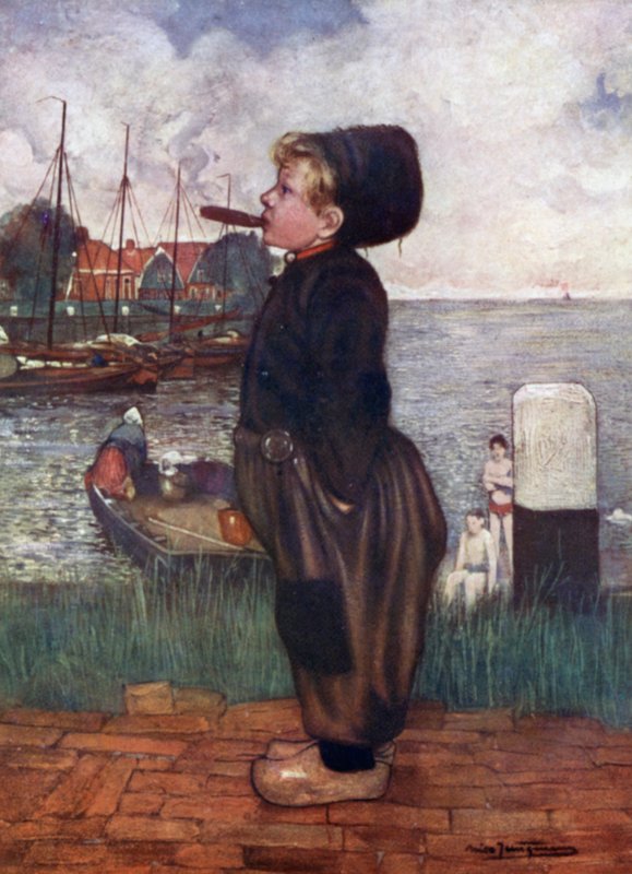 Chlapec kouří, Volendam od Nico Jungman