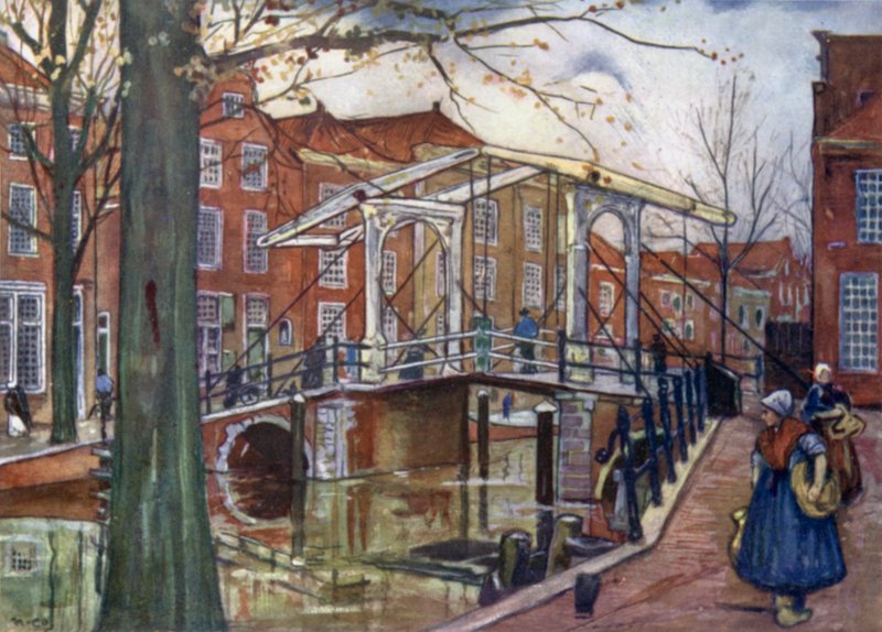 Starý Rýn, Leiden (barevné lito) od Nico Jungman