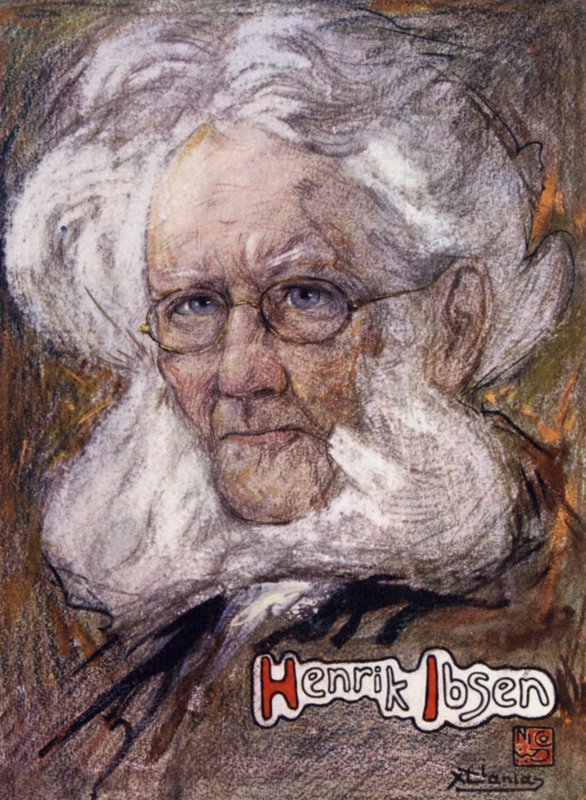Norsko: Henrik Ibsen (barevné lito) od Nico Jungman