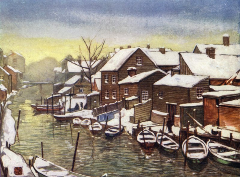 Norsko: Starý kanál, Christiania (barva lito) od Nico Jungman