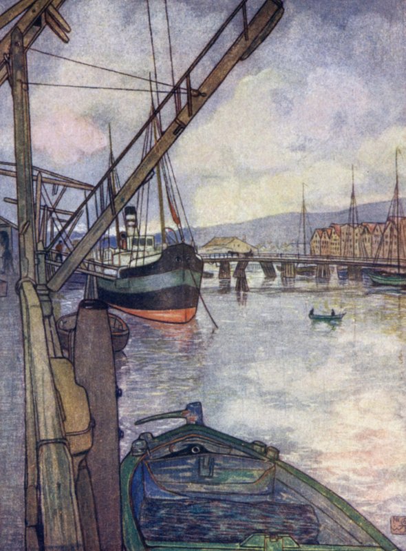 Norsko: Trondhjem (barva litho) od Nico Jungman
