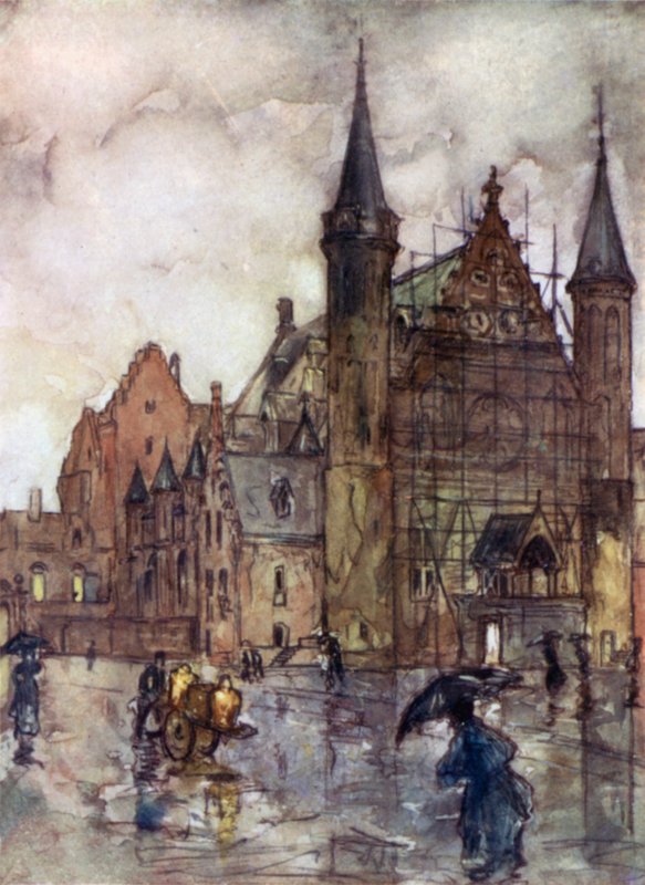 Binnenhof, Haag (barevné lito) od Nico Jungman