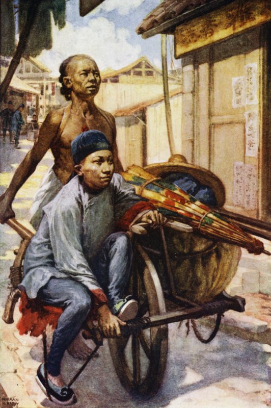 Čína: trakař (barva litho) od Norman Hardy
