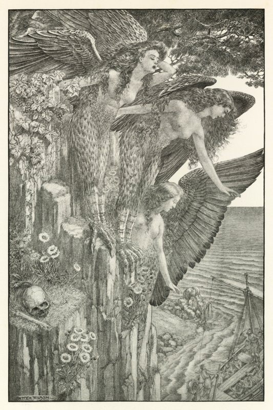 Ilustrace k Homérově Odyssei (litografie) od Patten (after) Wilson