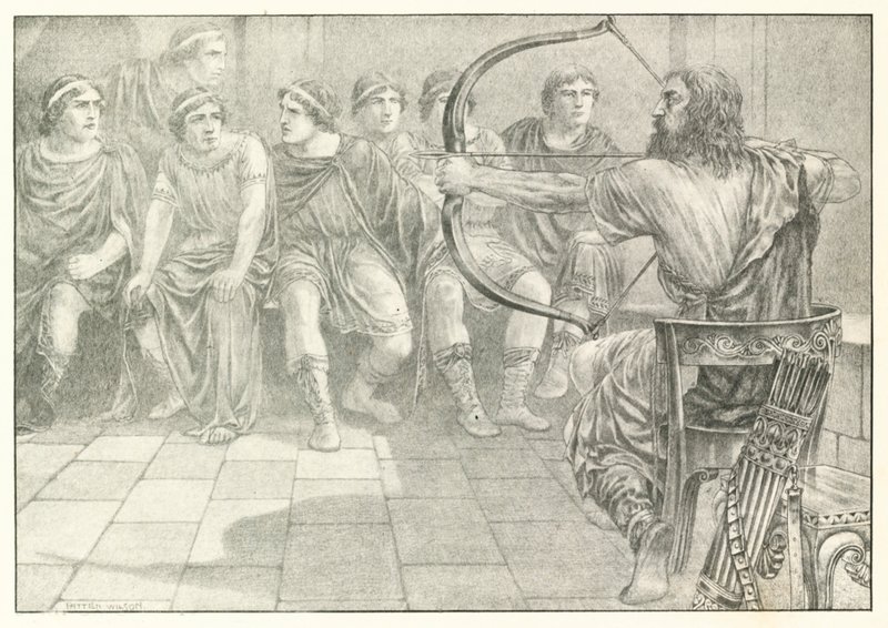 Ilustrace k Homérově Odyssei (litografie) od Patten (after) Wilson