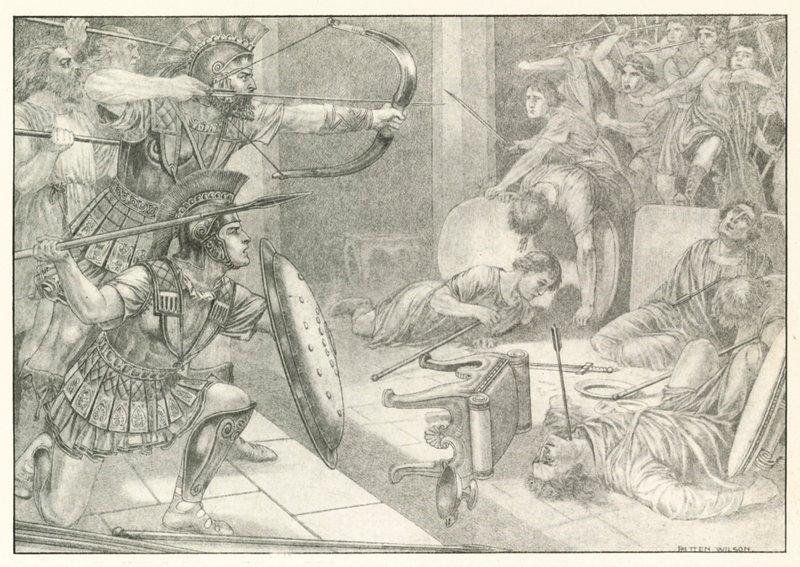 Ilustrace k Homérově Odyssei (litografie) od Patten (after) Wilson