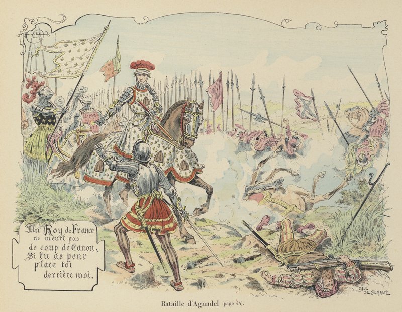 Francouzský král Ludvík XII. v bitvě u Agnadello, Itálie, 1509 od Paul de Semant