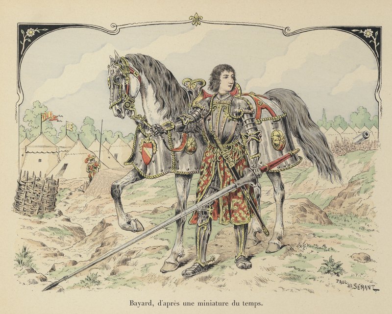 Pierre de Terrail, Chevalier de Bayard, francouzský rytíř od Paul de Semant