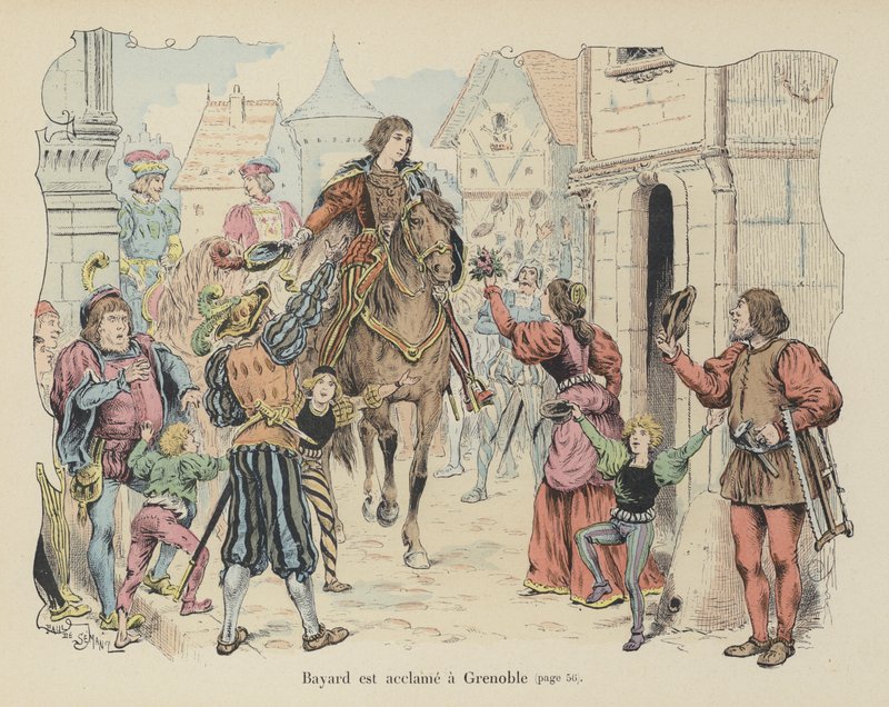 Chevalier de Bayard byl po svém příjezdu do francouzského Grenoblu oceněn od Paul de Semant