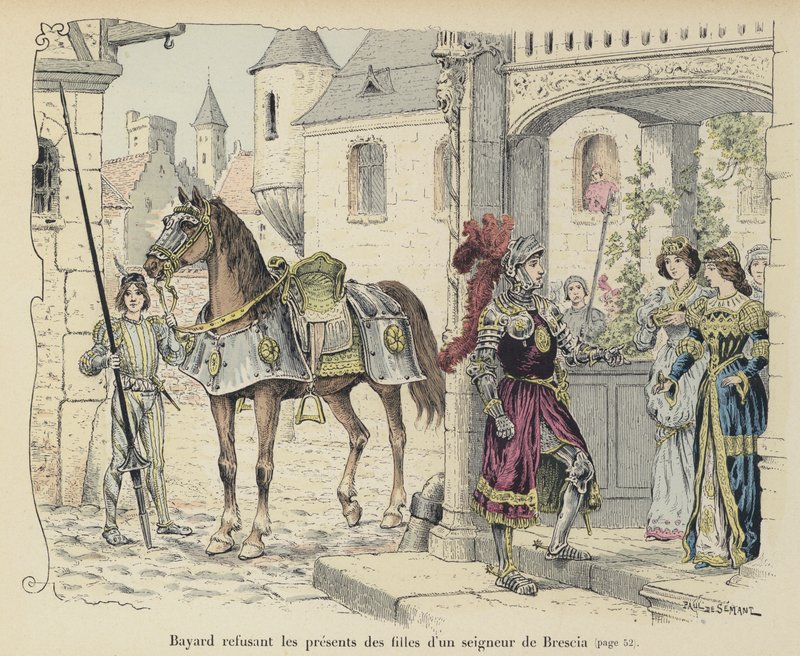 Chevalier de Bayard odmítl dary dcer šlechtice z Brescie, Itálie, 1512 od Paul de Semant