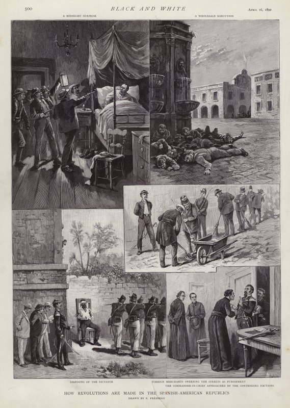 Revoluce v Latinské Americe (litho) od Paul Frenzeny