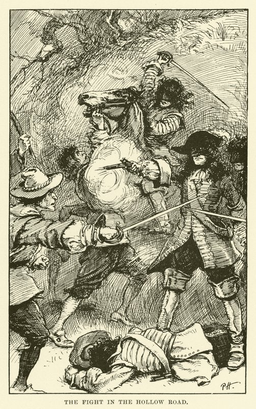 The Fight in the Hollow Road (rytina) od Paul Hardy