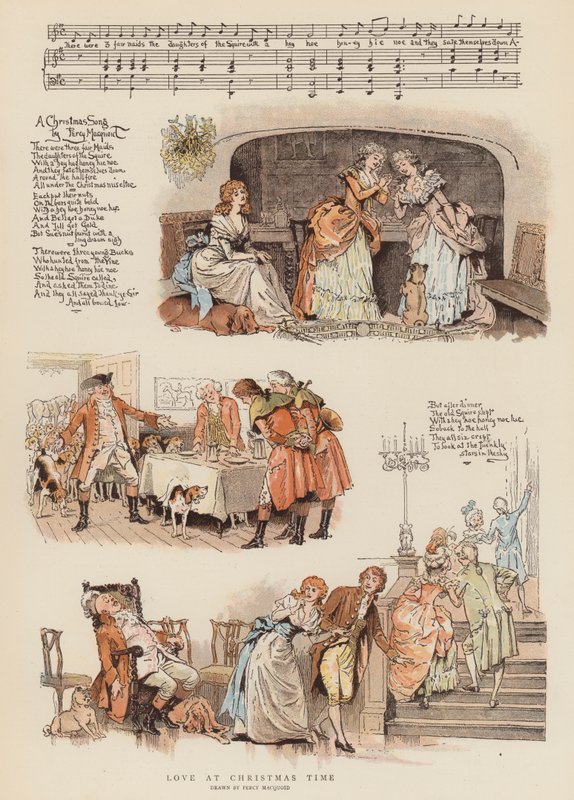 Láska v čase Vánoc (chromolitho) od Percy Macquoid