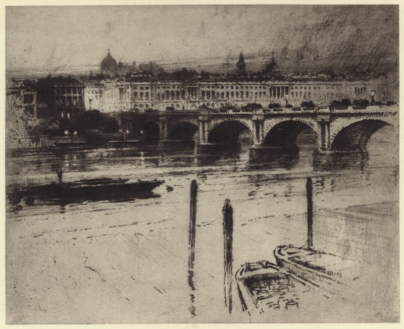 Waterloo Bridge (litho) od Percy Robertson