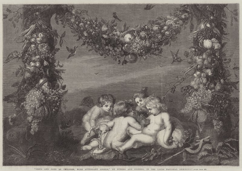 Ježíš a Jan jako děti, s anděly od Peter Paul Rubens