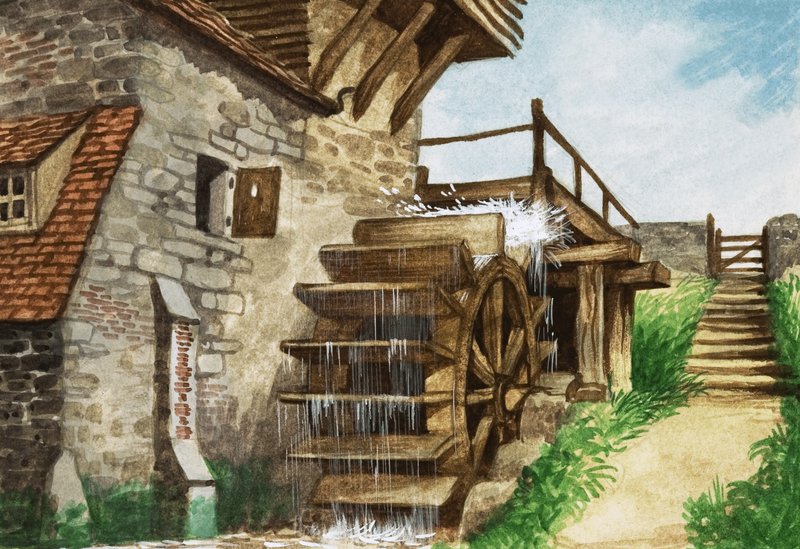 Starý vodní mlýn u potoka od Peter Jackson