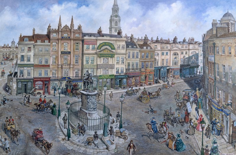 Rekonstruovaný starý Londýn: Charing Cross kolem roku 1830 od Peter Jackson
