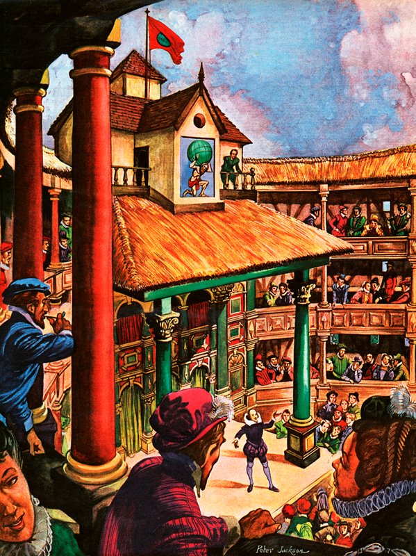 Shakespeare vystupuje v divadle Globe od Peter Jackson