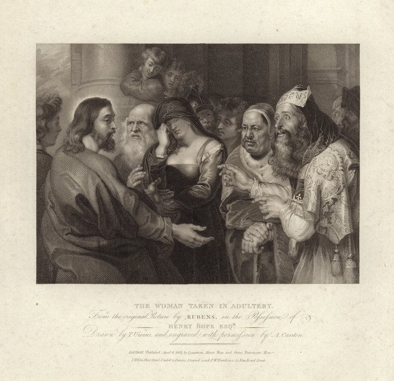 Žena přistižená v cizoložství od Peter Paul Rubens