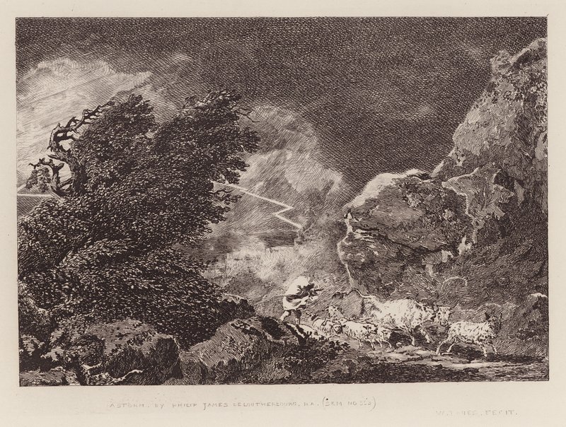 Bouře (rytina) od Philippe de (after) Loutherbourg