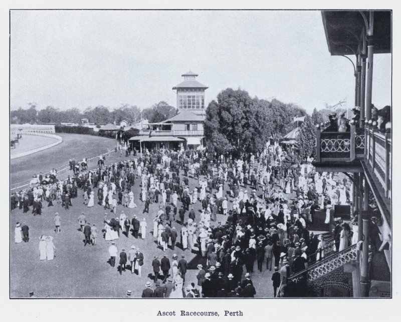 Dostihová dráha Ascot, Perth (černobílá fotografie) od Photographer Australian