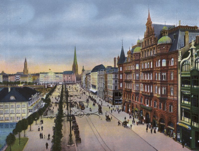 Hamburk: Jungfernstieg s Alsterdamm (foto) od Photographer German