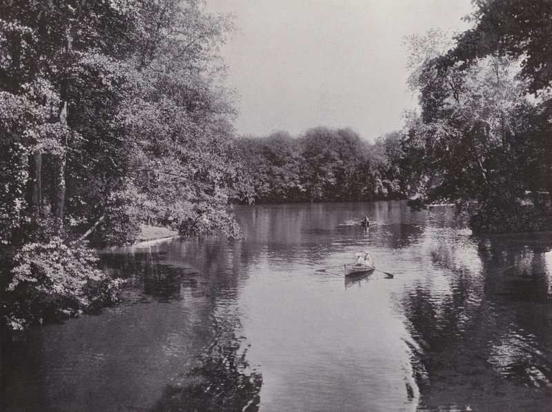 V Tiergarten, Neuer See (č/b foto) od Photographer German