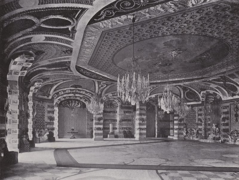 Postupim, Nový palác, Shell Hall (černobílá fotografie) od Photographer German