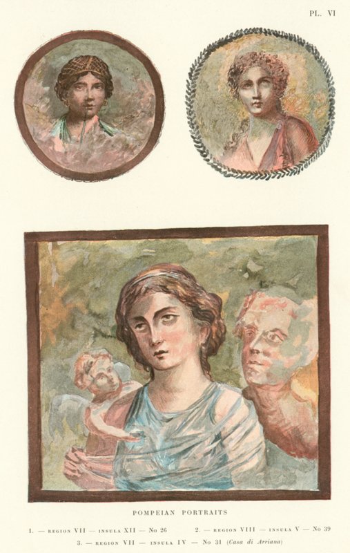 Pompejské portréty (barevné lito) od Pierre Gusman