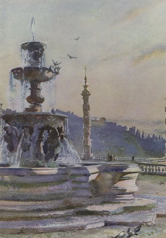 Frascati, Fontána Pavla V., Villa Mondragone od Pierre Vignal