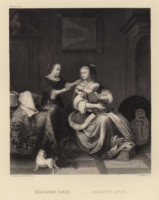 Domácí scéna od Pieter Cornelisz van Slingelandt