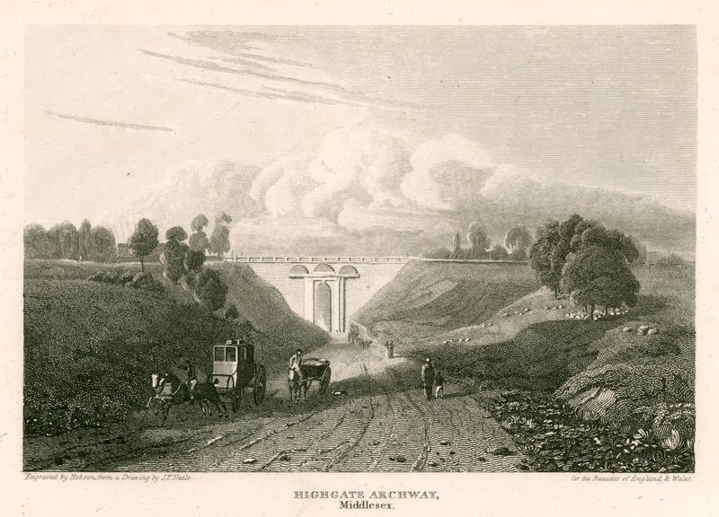 Highgate Archway, Middlesex od Pieter Jansz. Quast