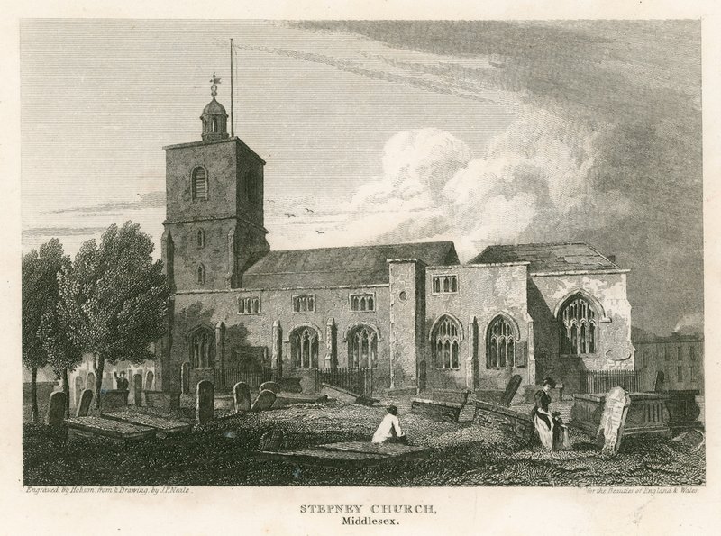 Stepney Church, Londýn od Pieter Jansz. Quast