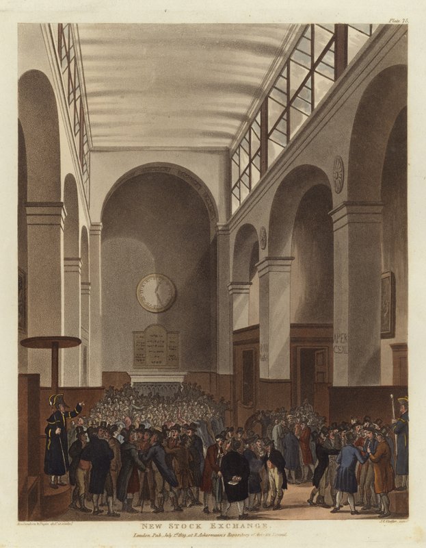 Nová burza od Pugin and Rowlandson