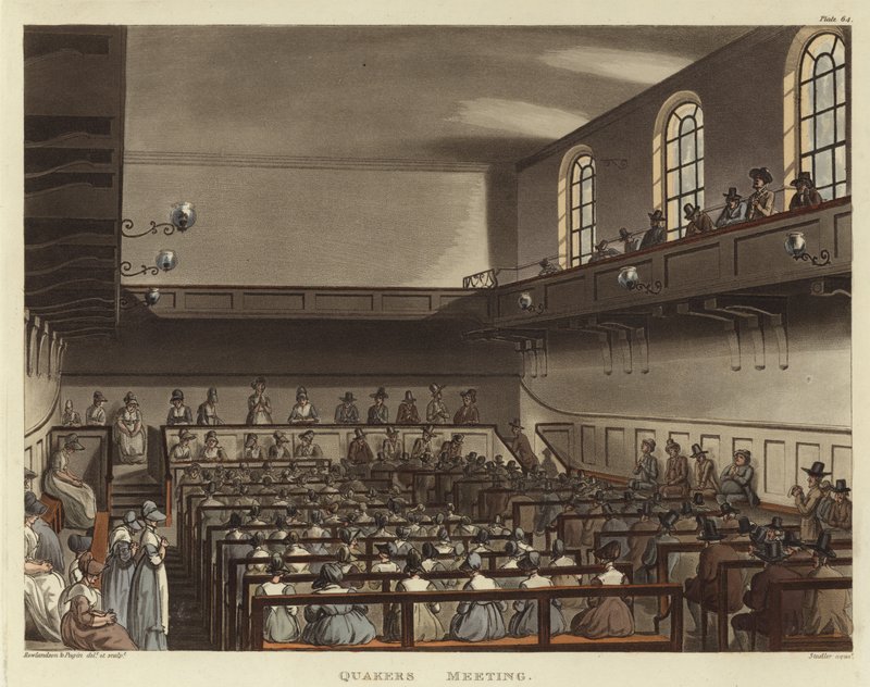 Setkání kvakerů od Pugin and Rowlandson