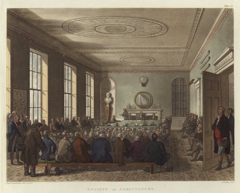 Zemědělská společnost od Pugin and Rowlandson