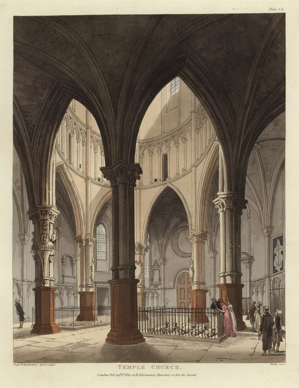 Chrámový kostel od Pugin and Rowlandson