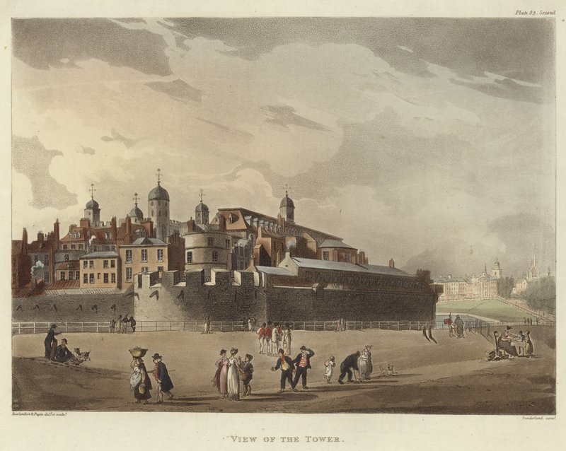 Pohled na věž od Pugin and Rowlandson