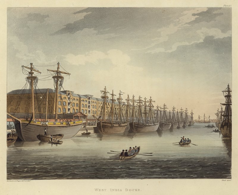 Západoindické doky od Pugin and Rowlandson