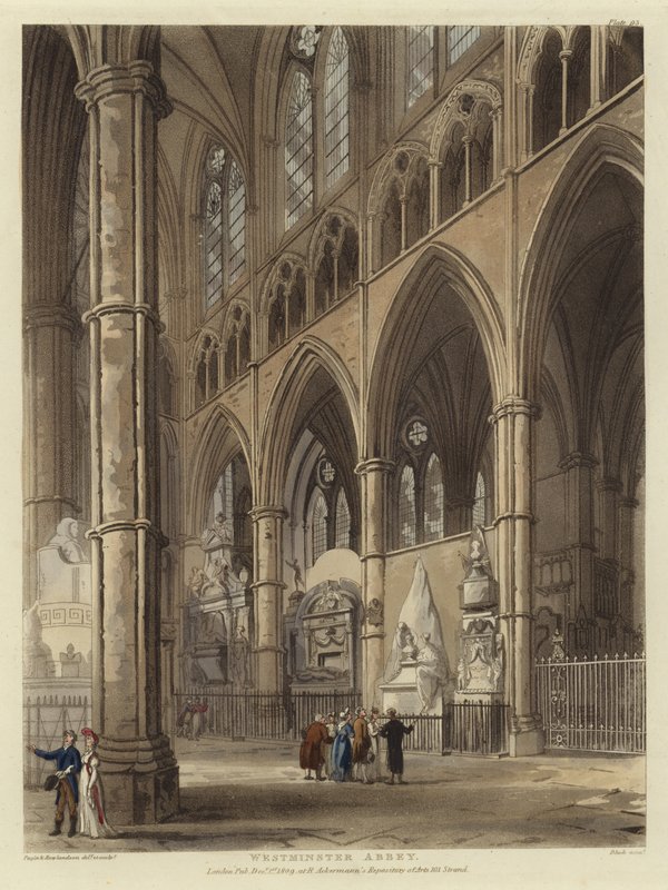 Westminsterské opatství od Pugin and Rowlandson