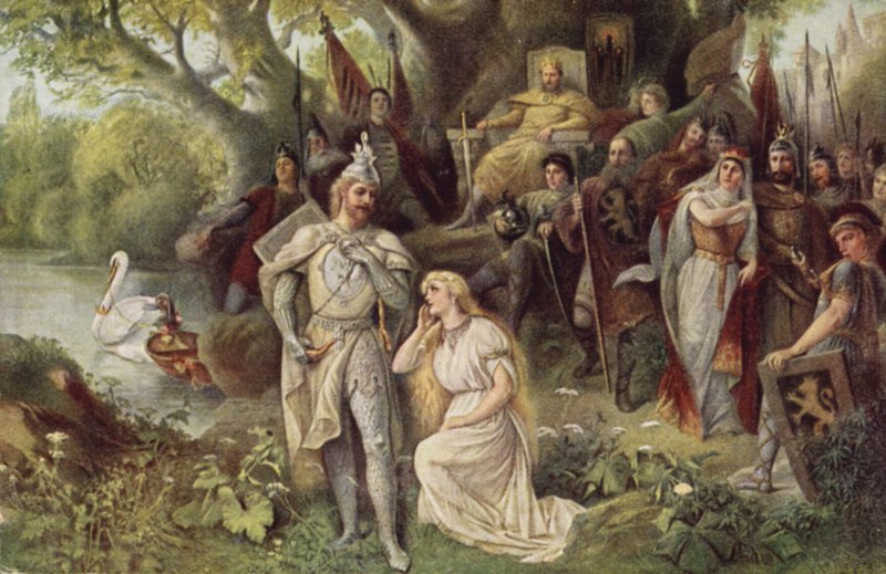 Scéna z opery Richarda Wagnera, "Lohengrin" od Raimund Ritter Von Brennerstein Wichera