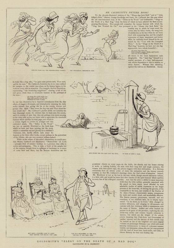 Zlatnická elegie o smrti šíleného psa od Randolph Caldecott