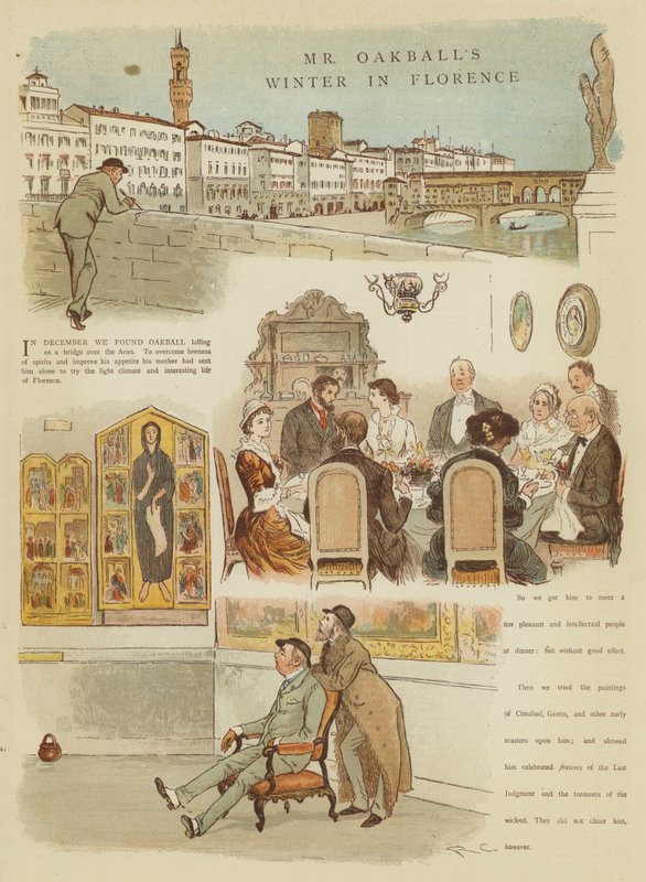Zima pana Oakballa ve Florencii (chromolitho) od Randolph Caldecott