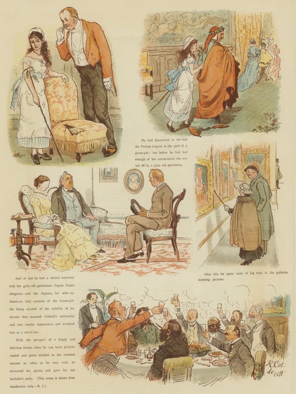 Zima pana Oakballa ve Florencii (chromolitho) od Randolph Caldecott